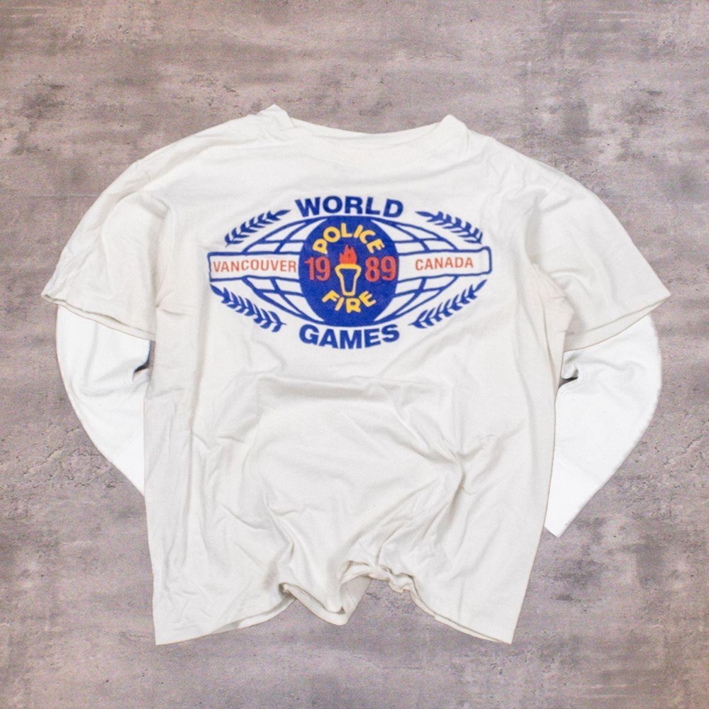 80's Vancouver World Police Fire Games Boxy Single Stitch White Tee